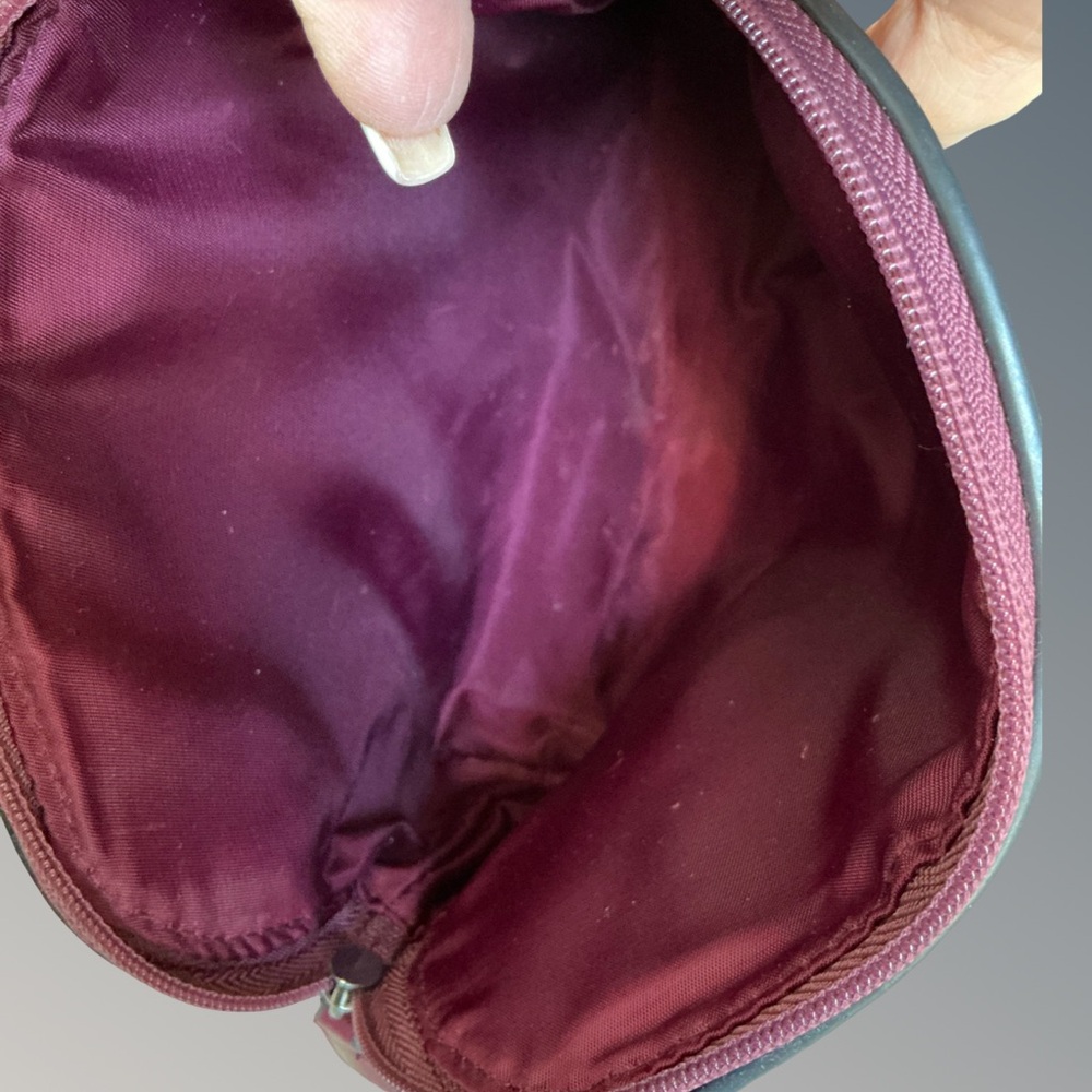 Coach Burgundy and Silver Floral Cosmetic Bag - Picture 5 of 6